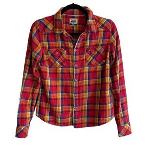 Aritzia Tna Flannel Plaid Button Down Shirt Classic Fit
S